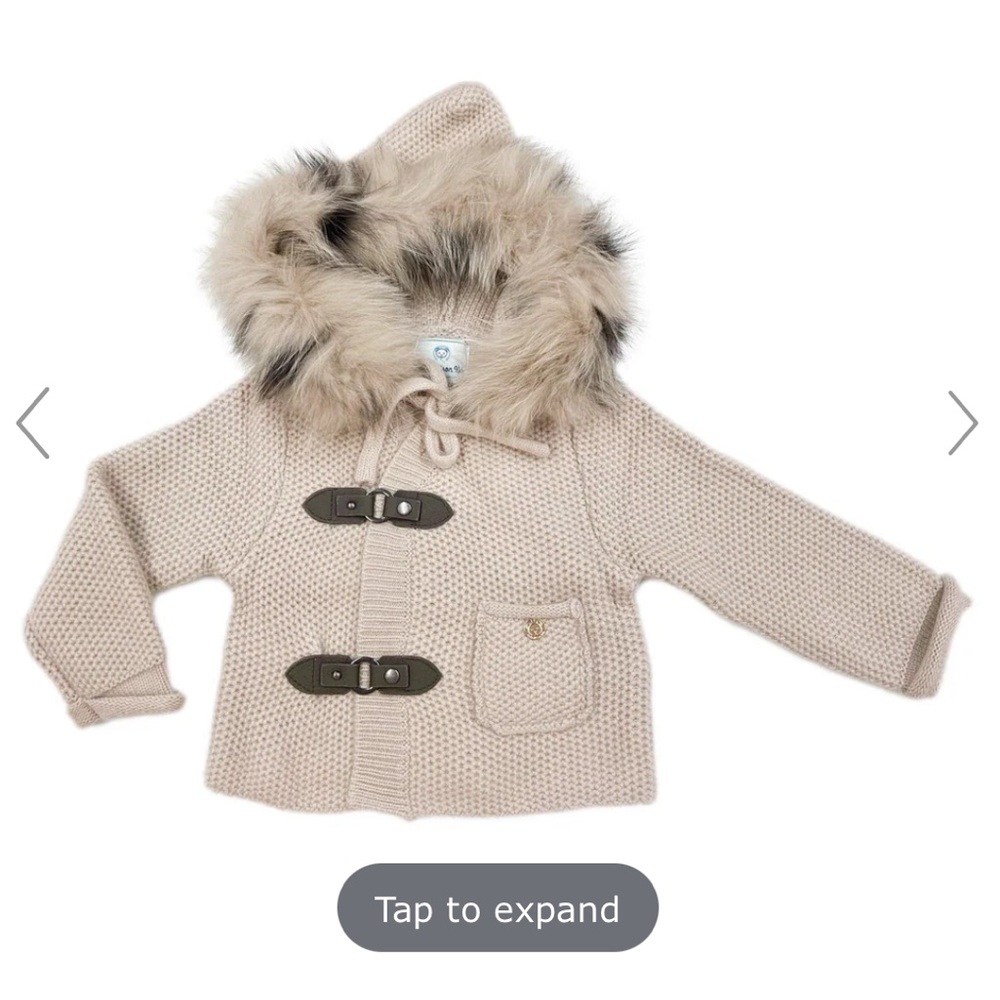 Mink Cashmere Petite Maison Kids Toddler Girl Honeycomb Coat 12M‎